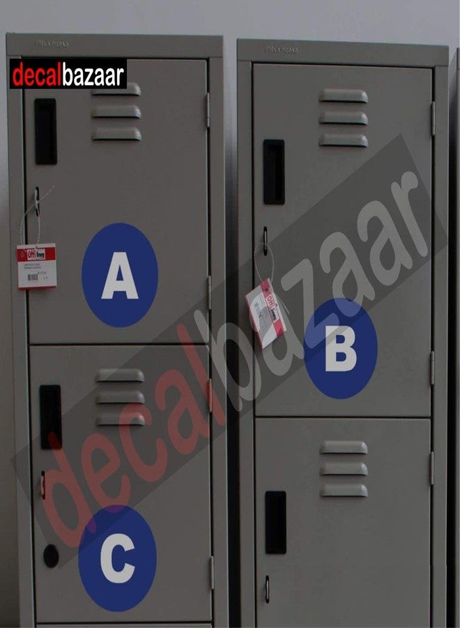 Decalbazaar A to Z Alphabet Round Letter Labels (Set 2), Vinyl Glossy Finish, 3 Inch, Blue, Indoor Outdoor Use - Image 4